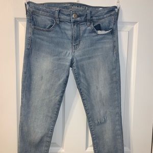 American Eagle Blue Unripped Jeans